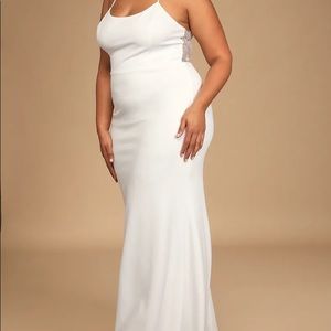 Resplendent Love White Lace Button-Back Mermaid Maxi White Dress - Wedding Dress